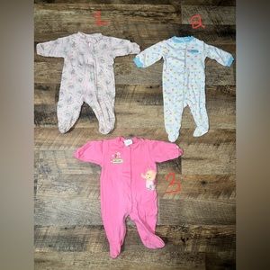 0-3 month footie pajamas